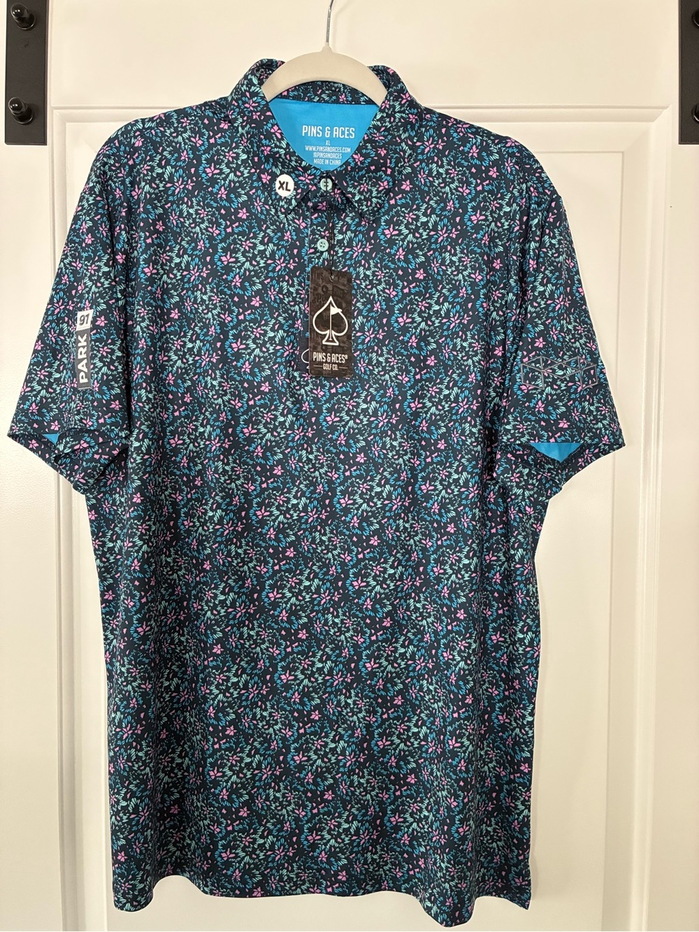 Pins & Aces Floral pattern Golf polo shirt